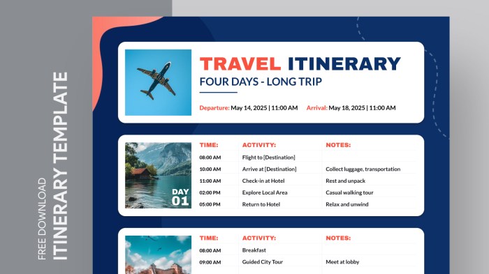 Travel itinerary template